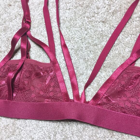 Anemone Strappy Lace Red Bralette Size Small - Picture 3 of 8